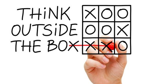 Think Outside The Box Tic Tac Toe Concept